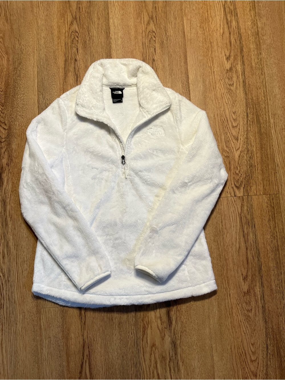 The North Face White Teddy Fleece Half-Zip Jacket